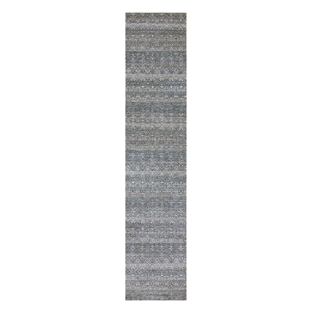 Coventry Gray Hand-Knotted Kohinoor Herrita Wool Runner Rug (2'6"x12'2"): Coventry Gray Hand-Knotted Kohinoor Herrita Wool Runner Rug (2'6"x12'2") Experience the warmth and texture of a traditional Turkish rug in your home with this stunning Coventry Gray Hand-Knotted