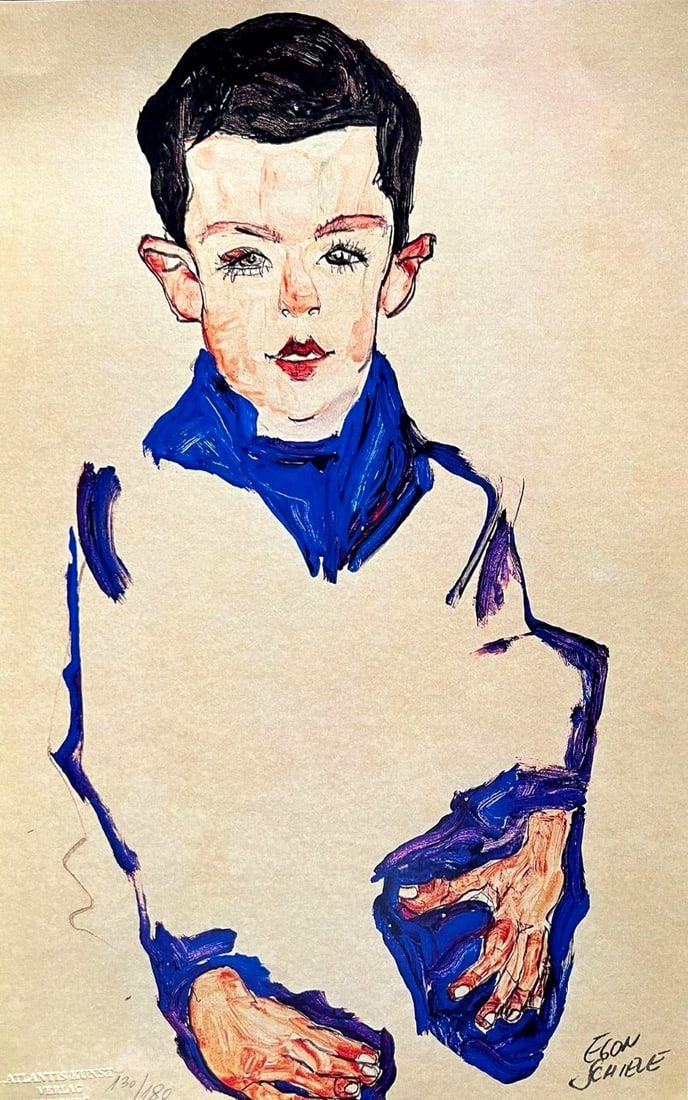 Numbered Egon Schiele Lithograph C.O.A. - 2