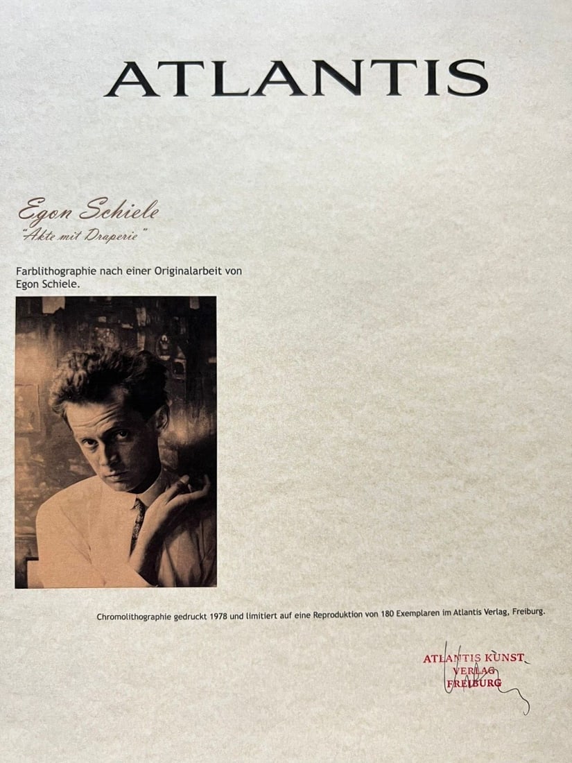 Numbered Egon Schiele Lithograph C.O.A. - 8