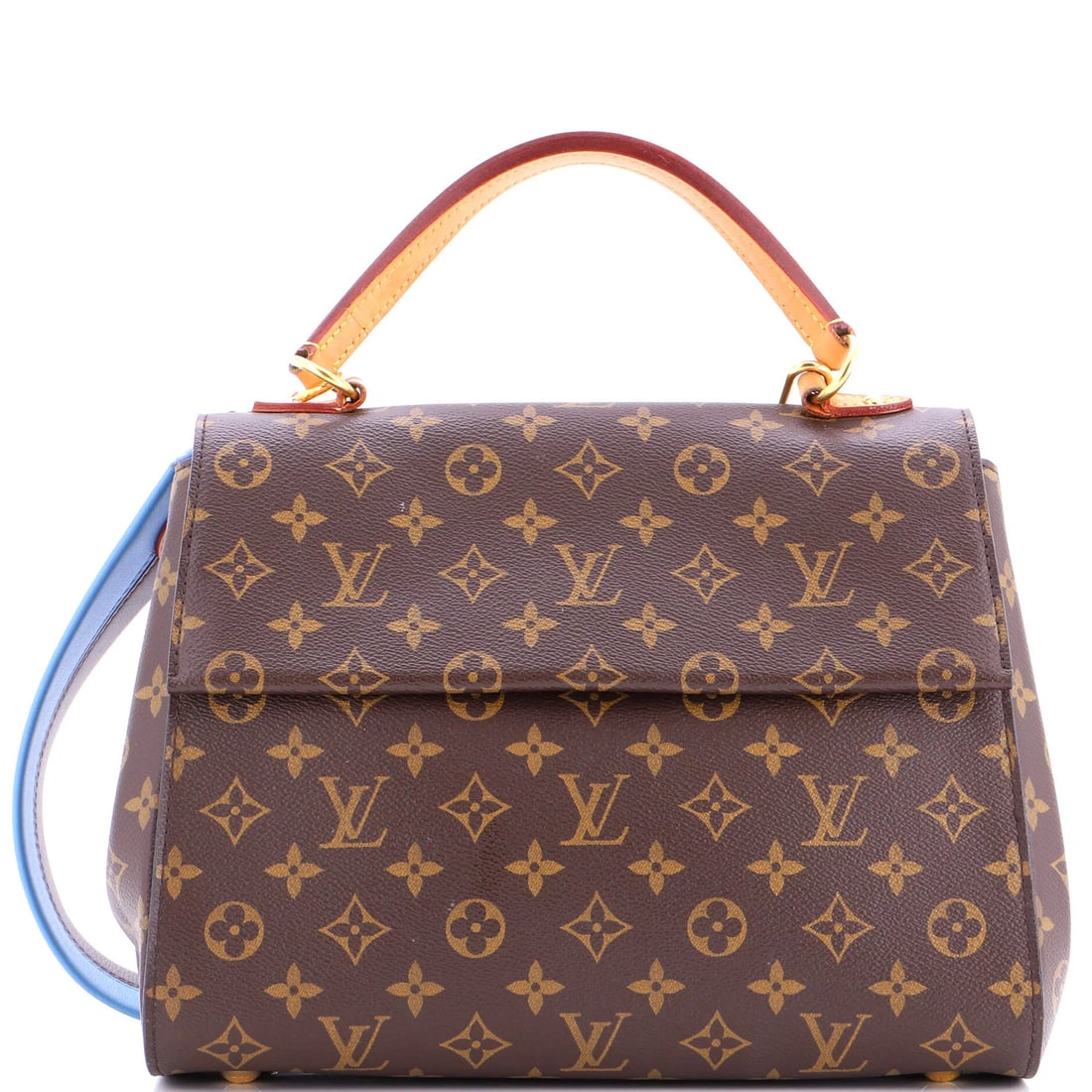 Louis Vuitton Cluny MM Monogram Canvas Top Handle Bag: Louis Vuitton Cluny MM Monogram Canvas Top Handle Bag Experience the timeless elegance of Louis Vuitton's iconic Cluny MM Monogram Canvas Top Handle Bag, boasting a classic brown leather exterior