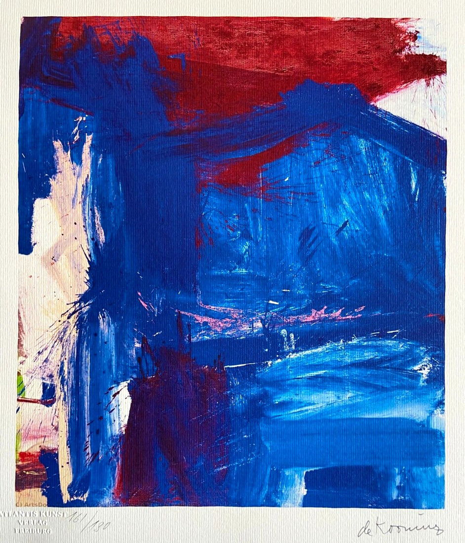 Numbered Willem De Kooning Action Painting: Numbered Willem De Kooning Action Painting A rare opportunity to own a piece of modern art history, this 1978 chromolithograph by Willem De Kooning, titled "A tree in Naples", is one of only 180