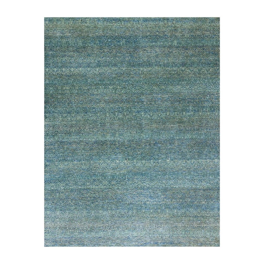 Rug 8'1"x10'1" Green 100% Wool Hand Knotted Kohinoor Herrita Oriental: Rug 8'1"x10'1" Green 100% Wool Hand Knotted Kohinoor Herrita Oriental Experience the rich heritage of India with this stunning 8'1"x10'1" Green Hand-Knotted Wool Rug, expertly crafted from 100% wool