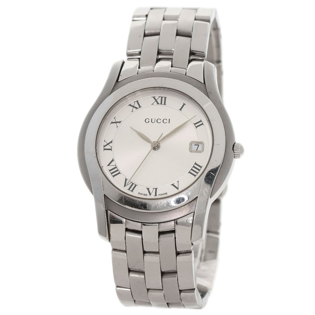 GUCCI Round face Watches 5500M Stainless Steel/ Steel: GUCCI Round face Watches 5500M Stainless Steel/ Steel Experience the timeless elegance of Gucci with this stunning round face watch, crafted from high-quality stainless steel and boasting an analog