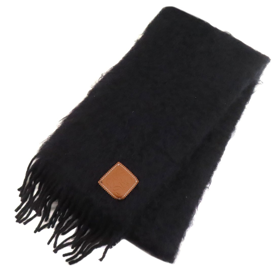 Loewe Scarf - Moheya Wool: Loewe Scarf - Moheya Wool Elevate your style with the luxurious Moheya Wool scarf from LOEWE, crafted from the finest black moheya wool that exudes sophistication and elegance. This sleek and modern