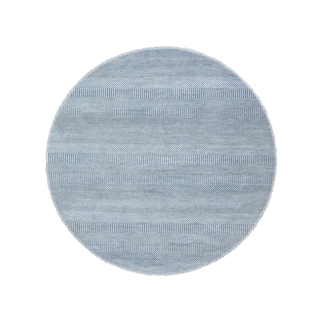 Rug 6'x6' Gray Grass Design Wool and Silk Hand Knotted Round Oriental: Rug 6'x6' Gray Grass Design Wool and Silk Hand Knotted Round Oriental Experience the timeless elegance of traditional Turkish craftsmanship in this stunning 6'x6' gray grass design wool and silk