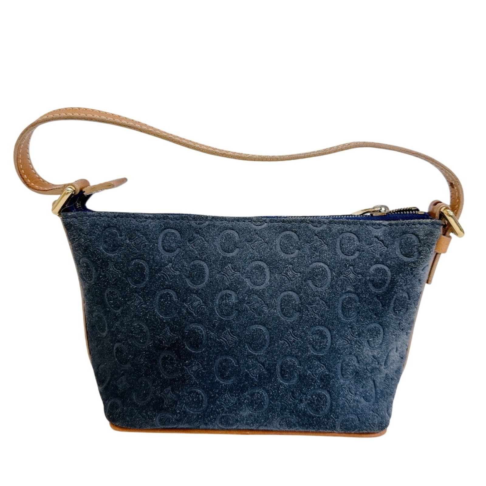 Celine Suede Leather Handbag: Celine Suede Leather Handbag Experience the timeless elegance of Celine's iconic suede leather handbag, boasting a classic navy hue that exudes sophistication. With its understated size and sleek