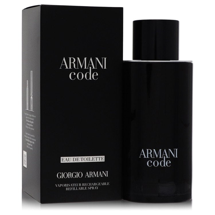 Armani Code Eau de Toilette Spray - Refillable by Giorgio Armani: Armani Code Eau de Toilette Spray - Refillable by Giorgio Armani Experience the timeless elegance of Giorgio Armani with his iconic Code Eau de Toilette Spray, a sophisticated cologne for men that com