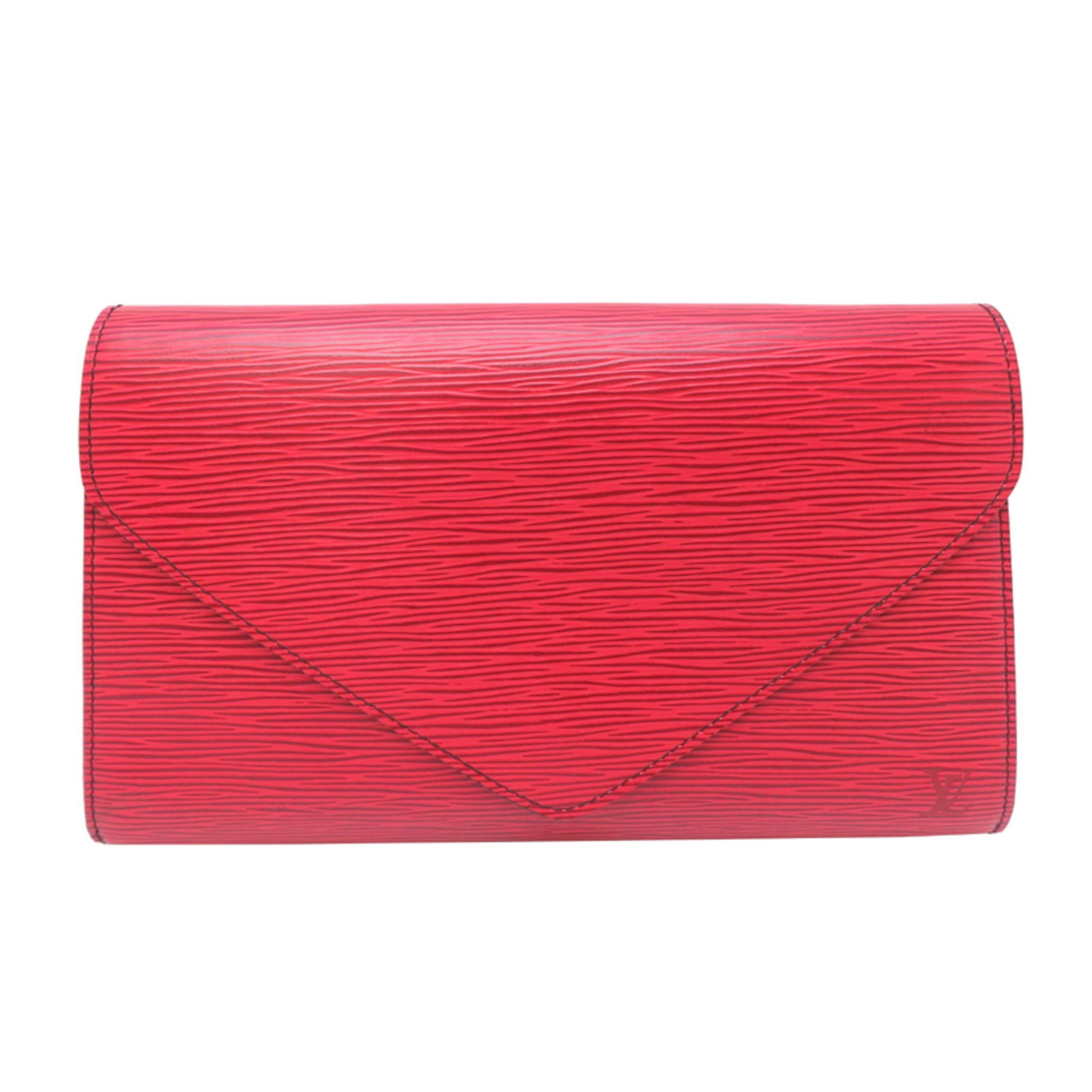 Louis Vuitton Epi Leather Clutch Bag: Louis Vuitton Epi Leather Clutch Bag A stunning Louis Vuitton Epi Leather Clutch Bag in rich Castilian Red, boasting the iconic monogram pattern and premium epi leather construction that exudes