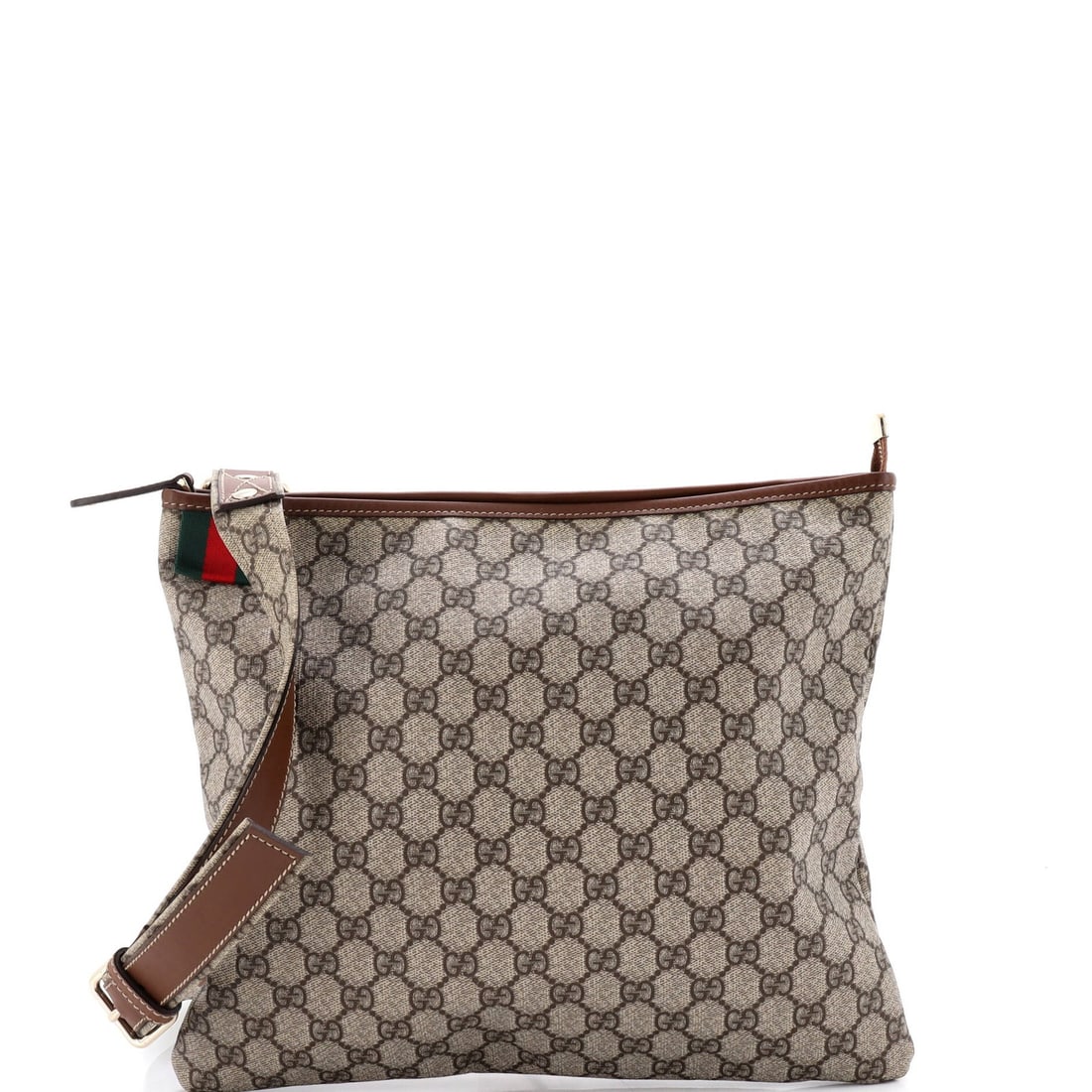 Large Gucci Web Loop Flat Messenger GG Coated Canvas (1 of 6)