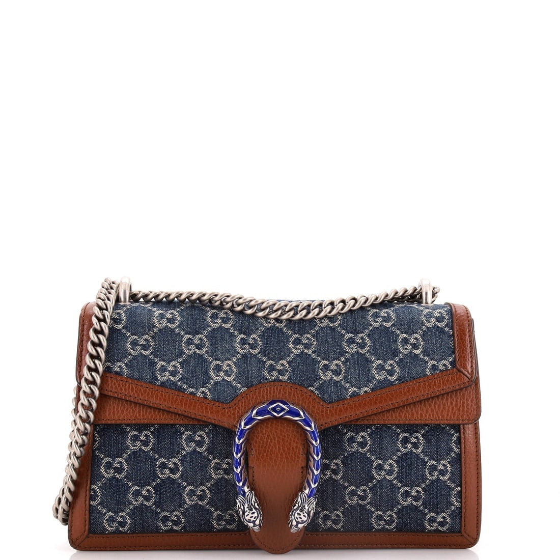 Gucci Dionysus Small GG Denim Bag: Gucci Dionysus Small GG Denim Bag The Gucci Dionysus Small GG Denim Bag is a stylish and versatile accessory that combines the iconic GG logo with a trendy denim design. With its small size, 13"