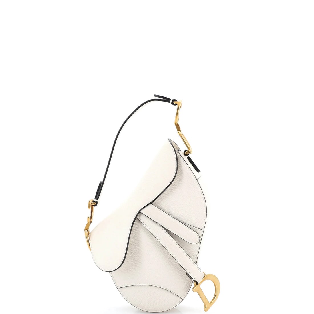 Christian Dior Mini Saddle Leather Handbag: Christian Dior Mini Saddle Leather Handbag Elevate your style with the iconic Christian Dior Mini Saddle Leather Handbag, boasting sleek white leather exterior and neutral suede interior. The