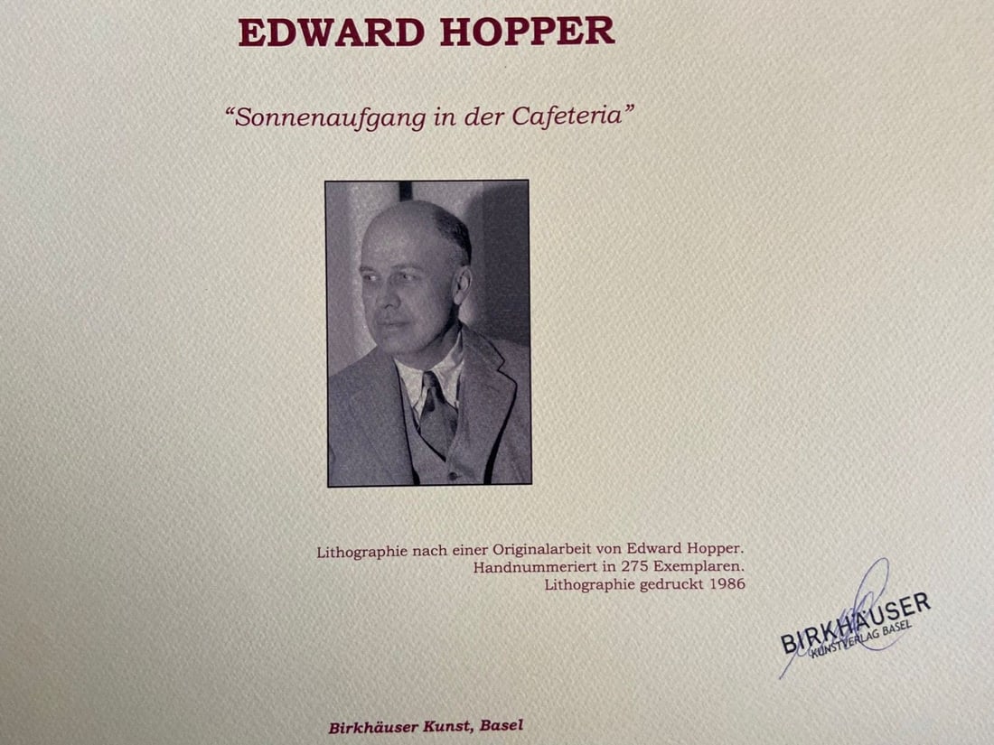 Limited Edward Hopper Lithograph Numbered - 8