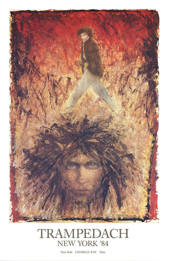 Contemporary KURT TRAMPEDACH New York '84 48" x 31.25" Offset Lithograph 1984: Contemporary KURT TRAMPEDACH New York '84 48" x 31.25" Offset Lithograph 1984 Experience the vibrant energy of Kurt Trampedach's iconic 1984 offset lithograph, 'New York '84', which captures the essen