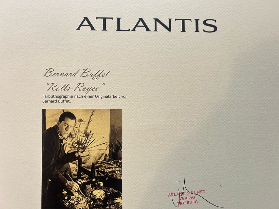 Bernard Buffet Rolls-Royce Lithograph Op # - 10