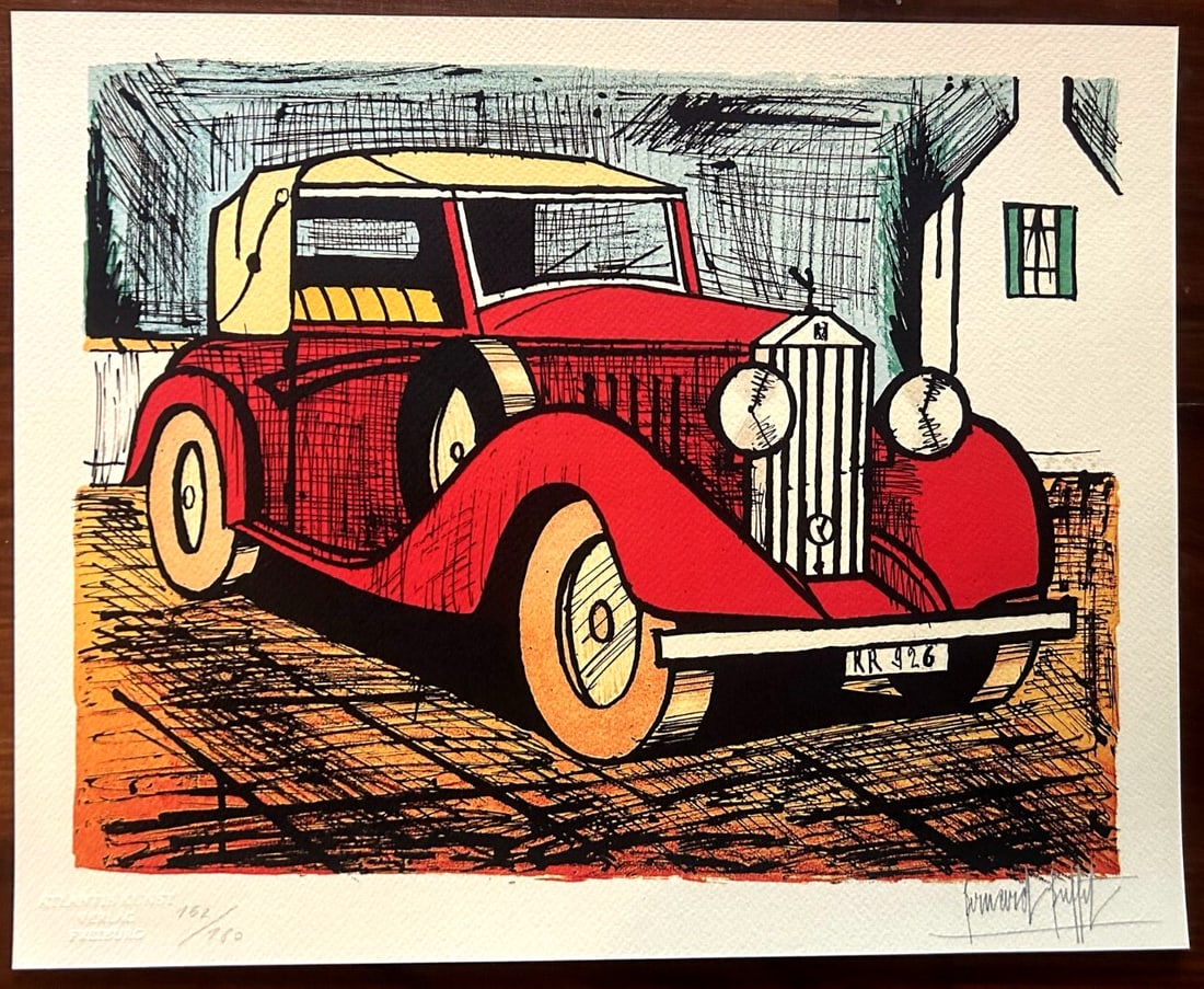 Bernard Buffet Rolls-Royce Lithograph Op # - 2