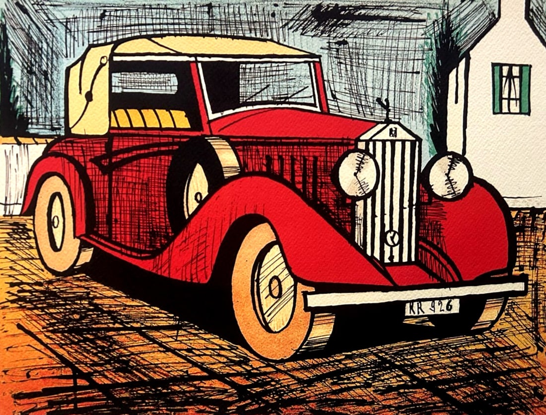 Bernard Buffet Rolls-Royce Lithograph Op # - 3