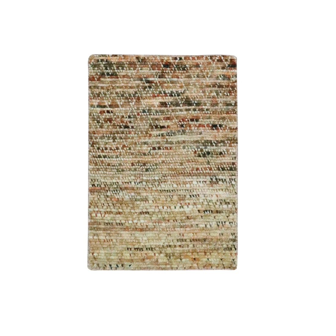 Oriental Hand Knotted Mat Rug 2'1"x3'1" Peanut Brown Grass Design Wool: Oriental Hand Knotted Mat Rug 2'1"x3'1" Peanut Brown Grass Design Wool Experience the timeless beauty of traditional Indian craftsmanship with this stunning hand-knotted mat rug, expertly woven from