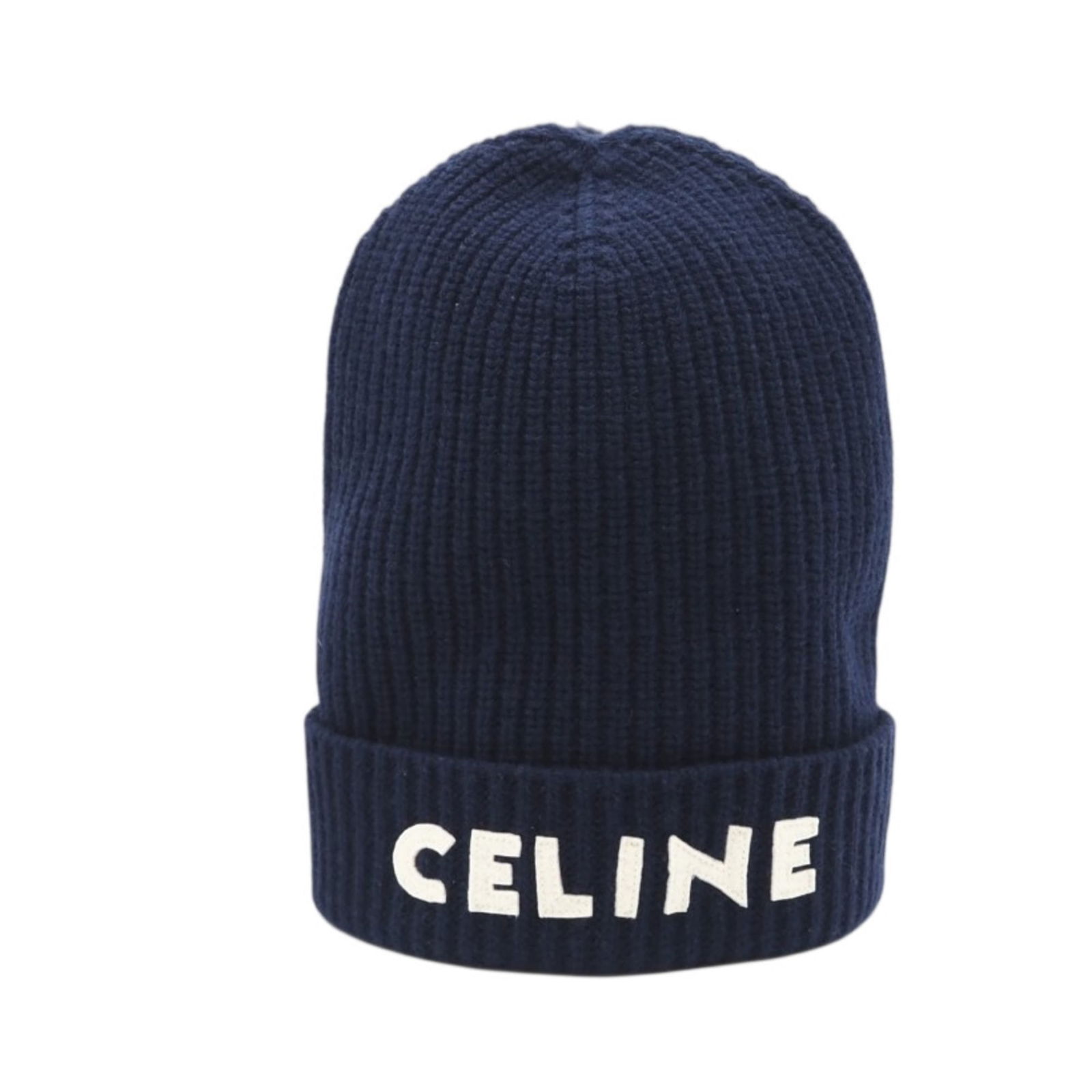 Celine Wool Knit Hat: Celine Wool Knit Hat A pre-owned Celine wool knit hat in cream and navy, offering a timeless blend of sophistication and understated elegance. With its high-quality wool construction and classic