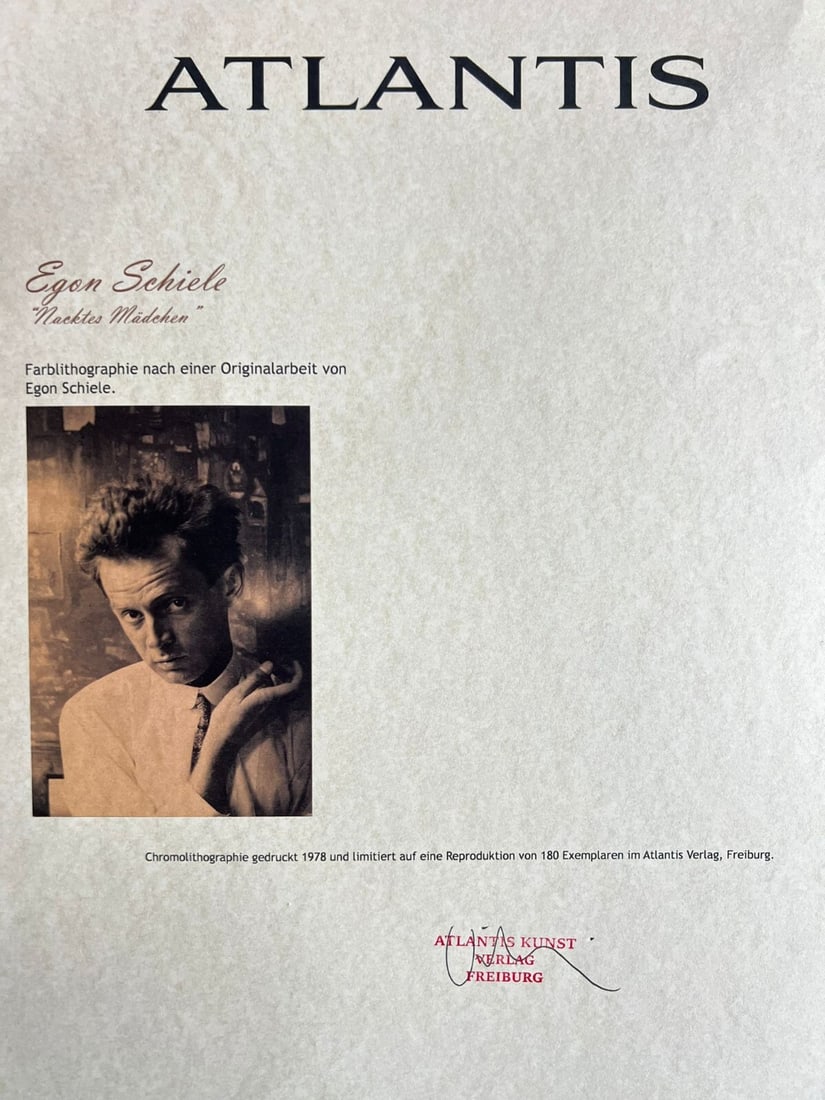 Egon Schiele Lithograph from 'An Painting' - Numbered - 8