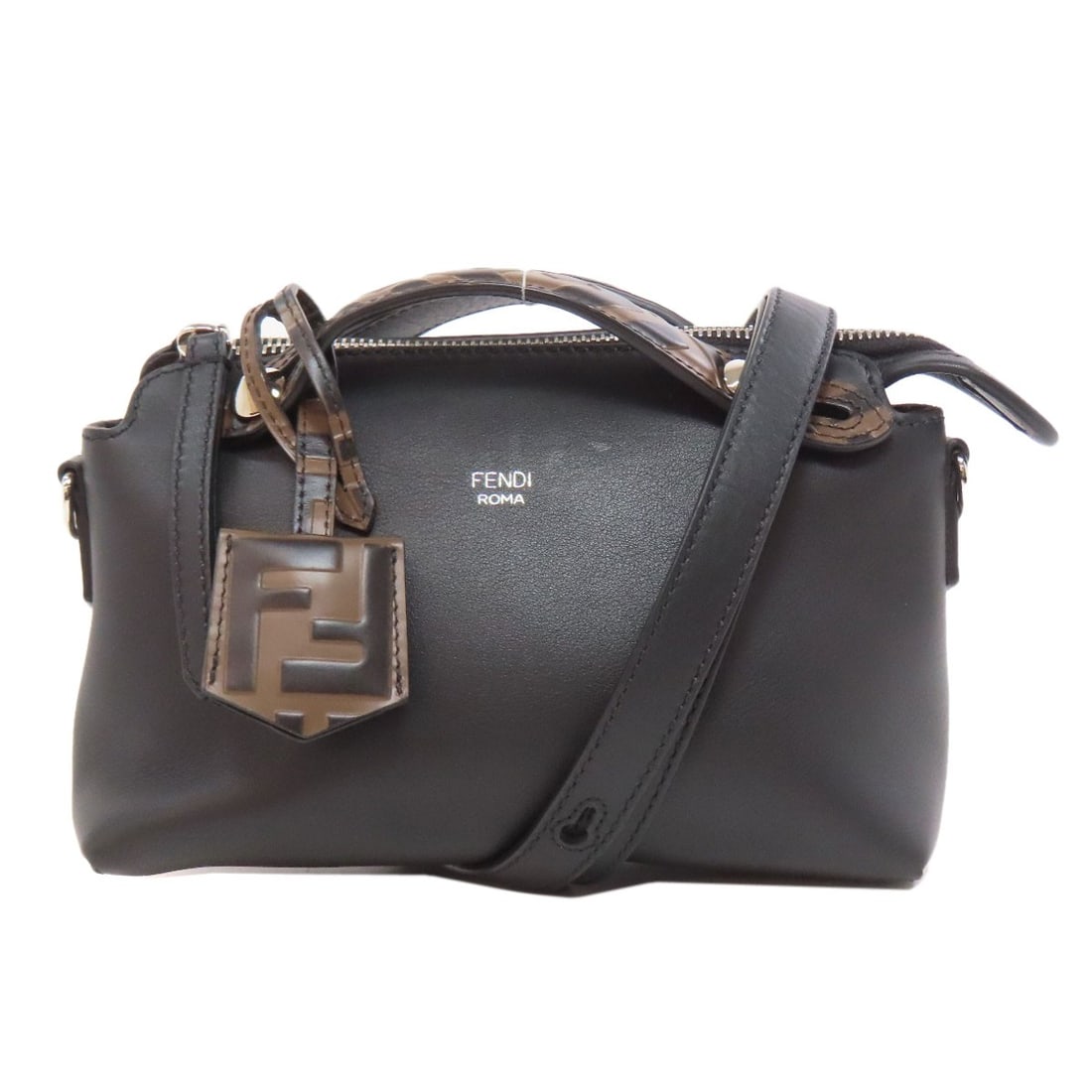 FENDI BY THE WAY mini 2 Handbag Calf: FENDI BY THE WAY mini 2 Handbag Calf Elevate your style with the sleek and sophisticated FENDI BY THE WAY mini 2 Handbag, crafted from rich calf leather in a timeless black hue. This chic Italian