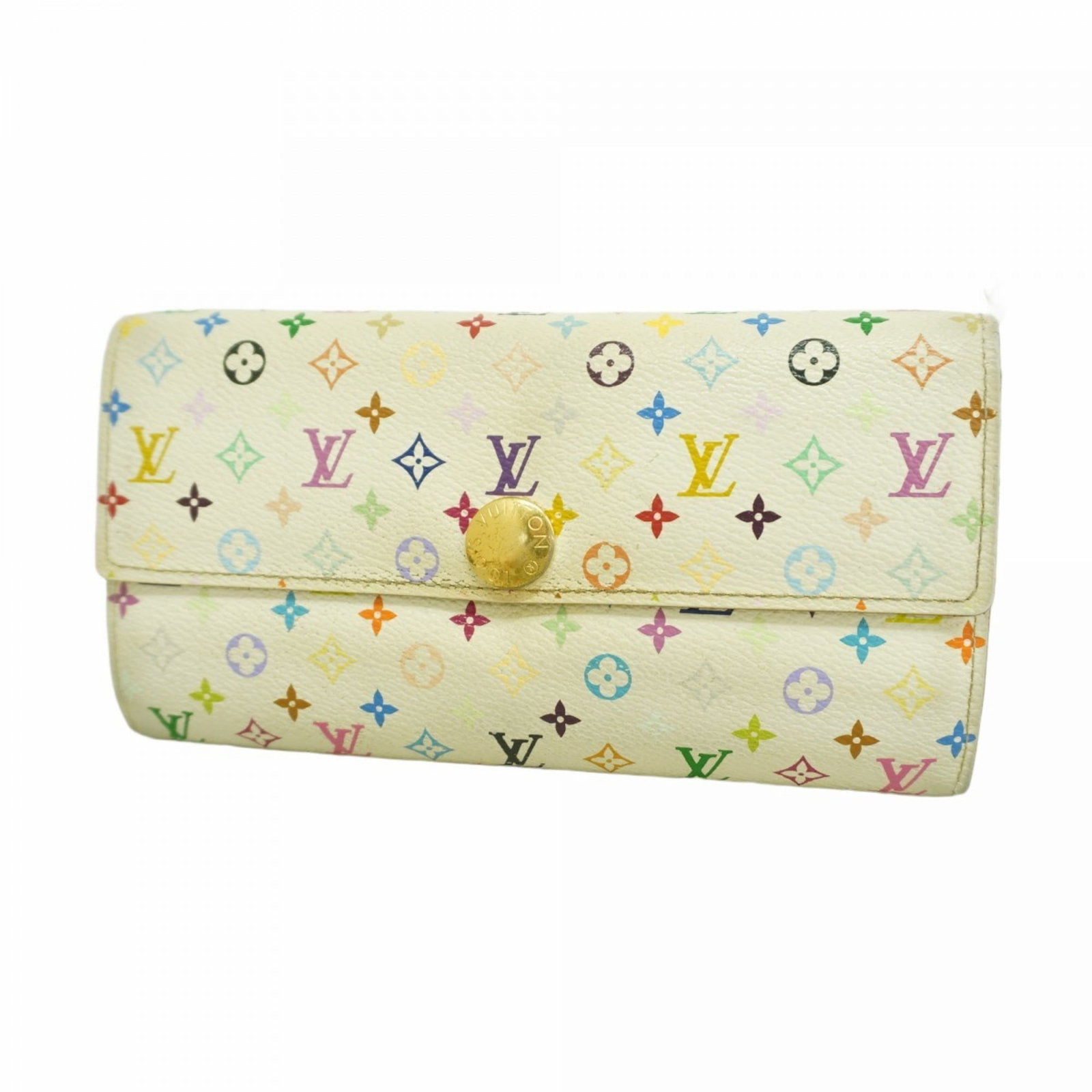 Louis Vuitton Bi-Fold Long Wallet: Louis Vuitton Bi-Fold Long Wallet A timeless piece from the iconic Louis Vuitton brand, this bi-fold long wallet boasts sleek design and premium craftsmanship. With its classic blanc color and