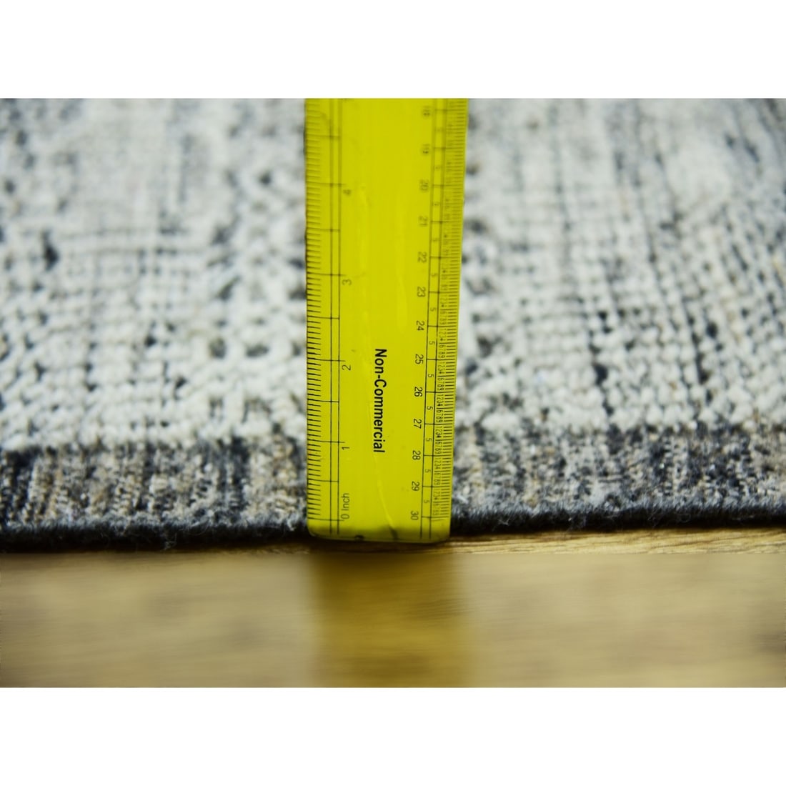 Rug 12'2"x15' Gray & Black Hand Knotted Oxidized Grass Design Oversized - 10