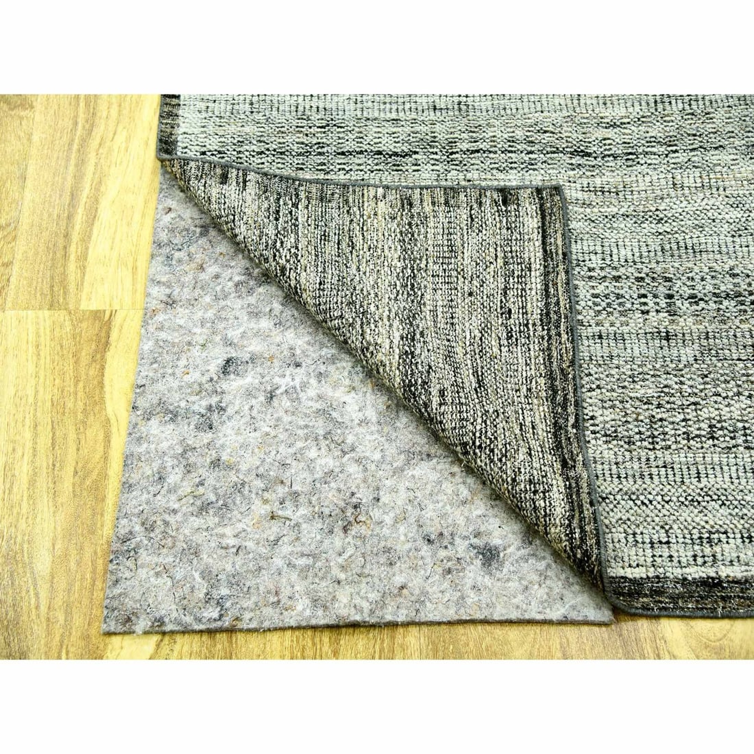 Rug 12'2"x15' Gray & Black Hand Knotted Oxidized Grass Design Oversized - 4