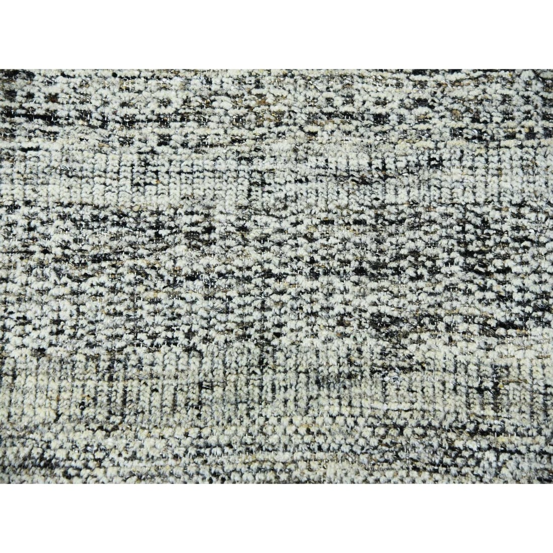 Rug 12'2"x15' Gray & Black Hand Knotted Oxidized Grass Design Oversized - 8