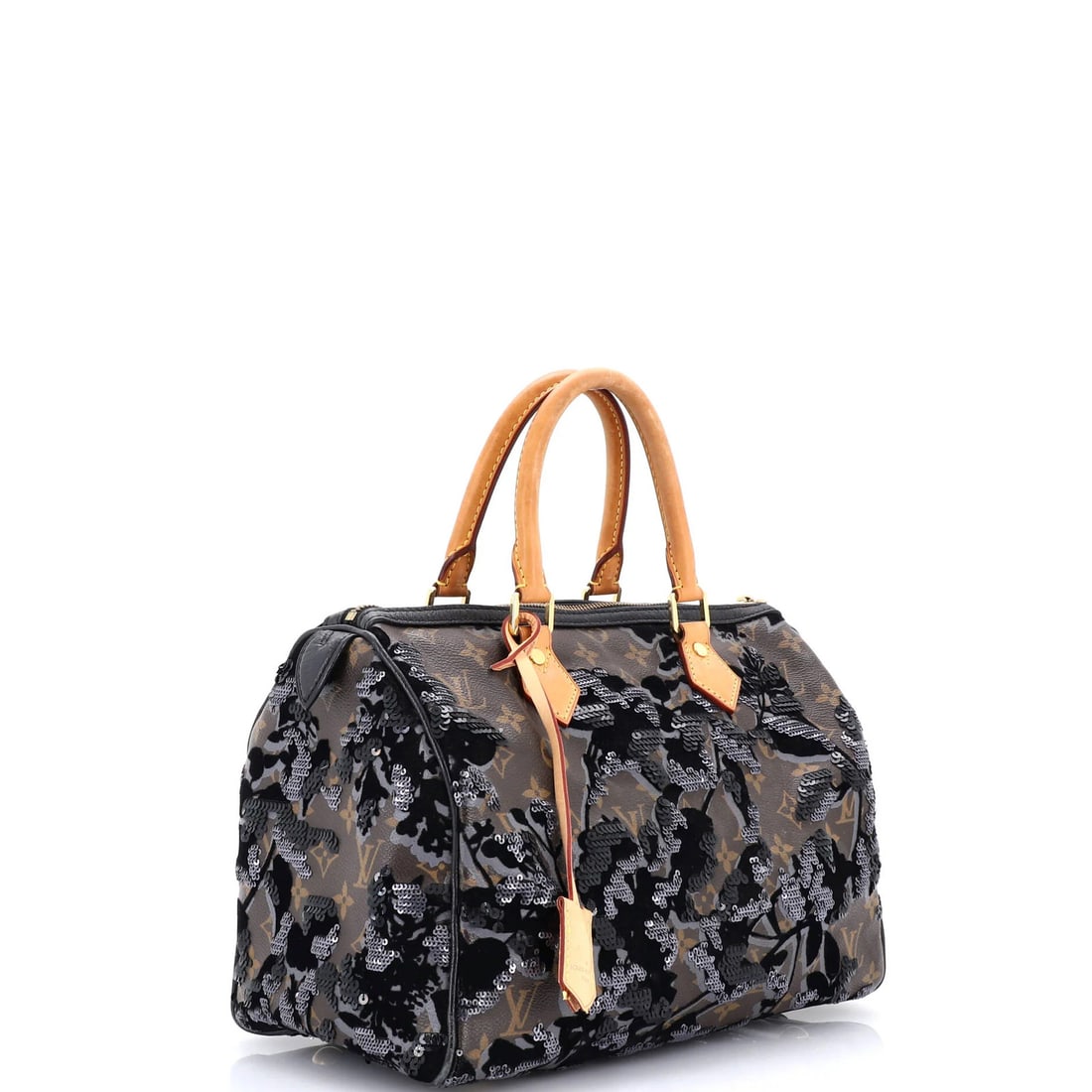 Louis Vuitton Speedy 30 Fleur de Jais Monogram Canvas Handbag - 2