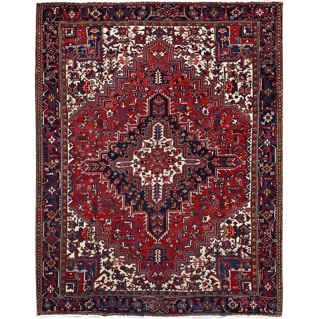 Rug 9'x11'3" Locomotive Red Antique Heris Village Design Wool Oriental (1 of 12)