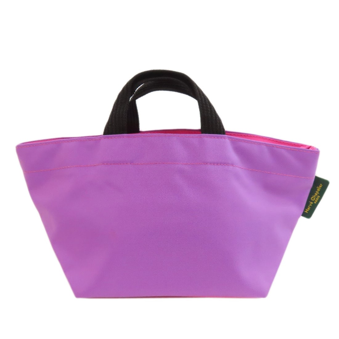 Nylon Herve Chapelier Boat-shaped tote Handbag: Nylon Herve Chapelier Boat-shaped tote Handbag Elevate your daily routine with the chic Herve Chapelier Boat-shaped tote, crafted from durable nylon and boasting a striking purple hue that adds a pop