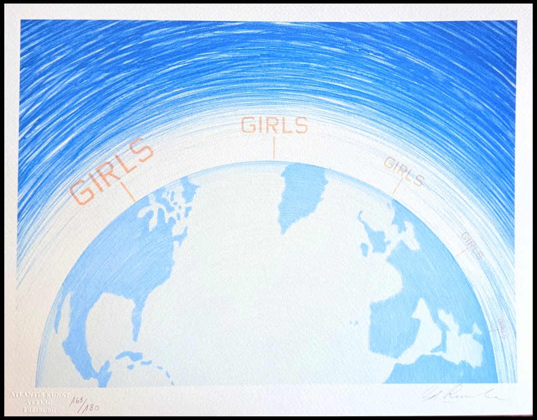 Lithograph Ed Ruscha: Lithograph Ed Ruscha A rare opportunity to own an original piece by renowned artist Ed Ruscha, this 1991 lithograph "Girls" is a stunning example of his signature style. Printed in limited edition of