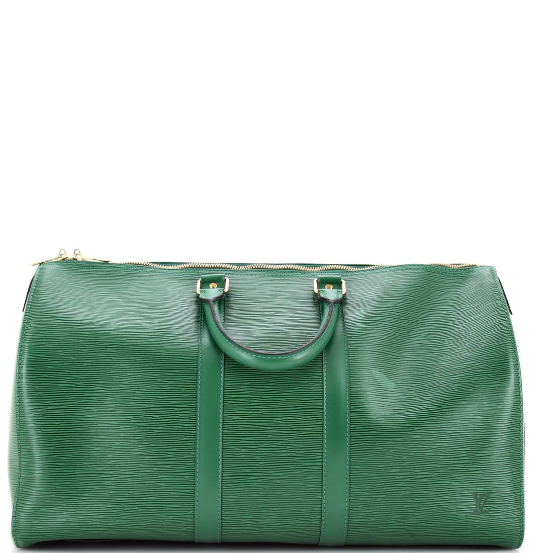 Louis Vuitton Epi Leather Keepall Bag 45: Louis Vuitton Epi Leather Keepall Bag 45 A stunning Louis Vuitton Epi Leather Keepall Bag 45, boasting the iconic green monogram pattern and signature gold hardware, is up for grabs. With its