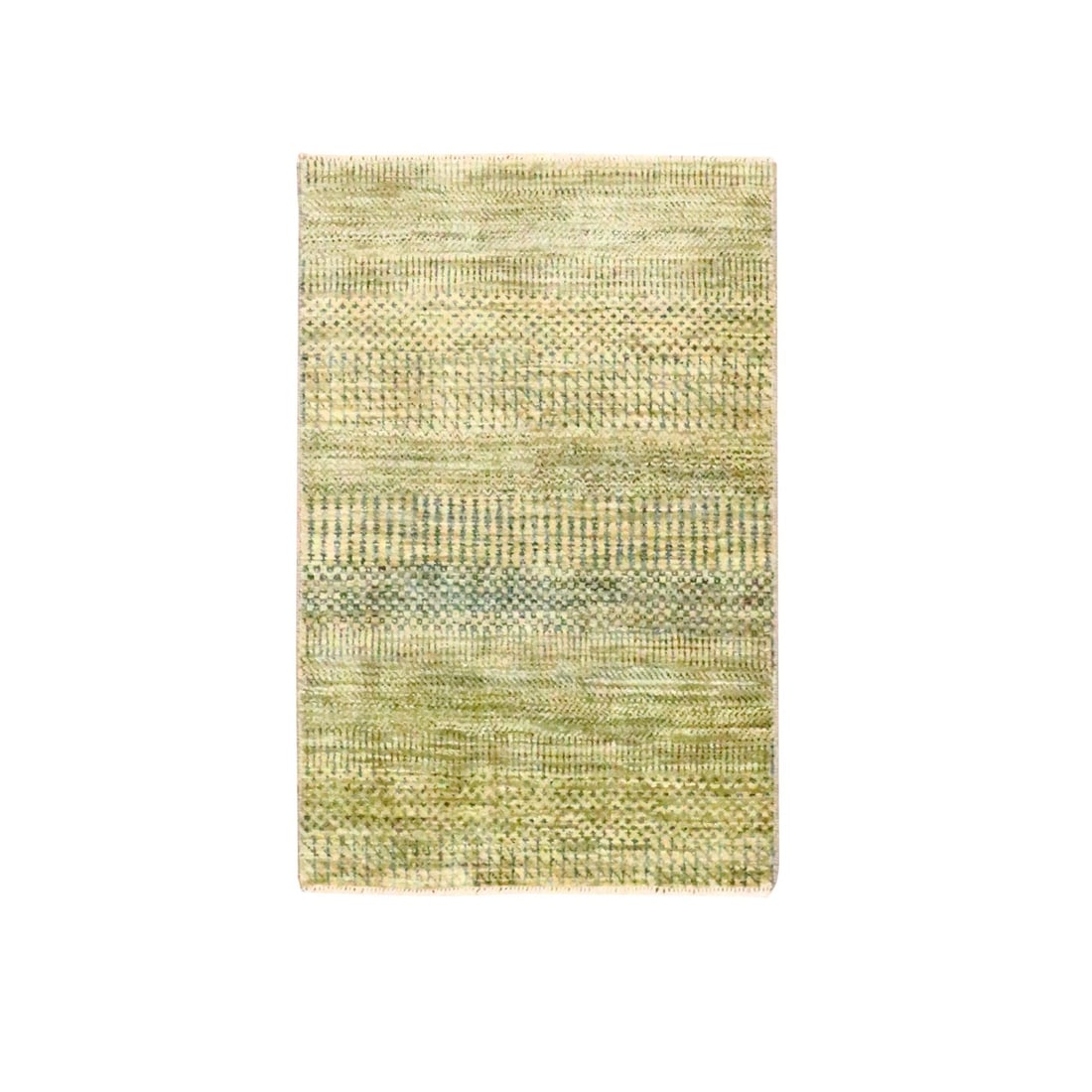 Rug 2'x3' Golden Brown Modern Grass Design Hand Knotted Wool and Silk Mat: Rug 2'x3' Golden Brown Modern Grass Design Hand Knotted Wool and Silk Mat Experience the warmth and elegance of India's rich cultural heritage with this stunning 2'x3' hand-knotted rug, expertly woven