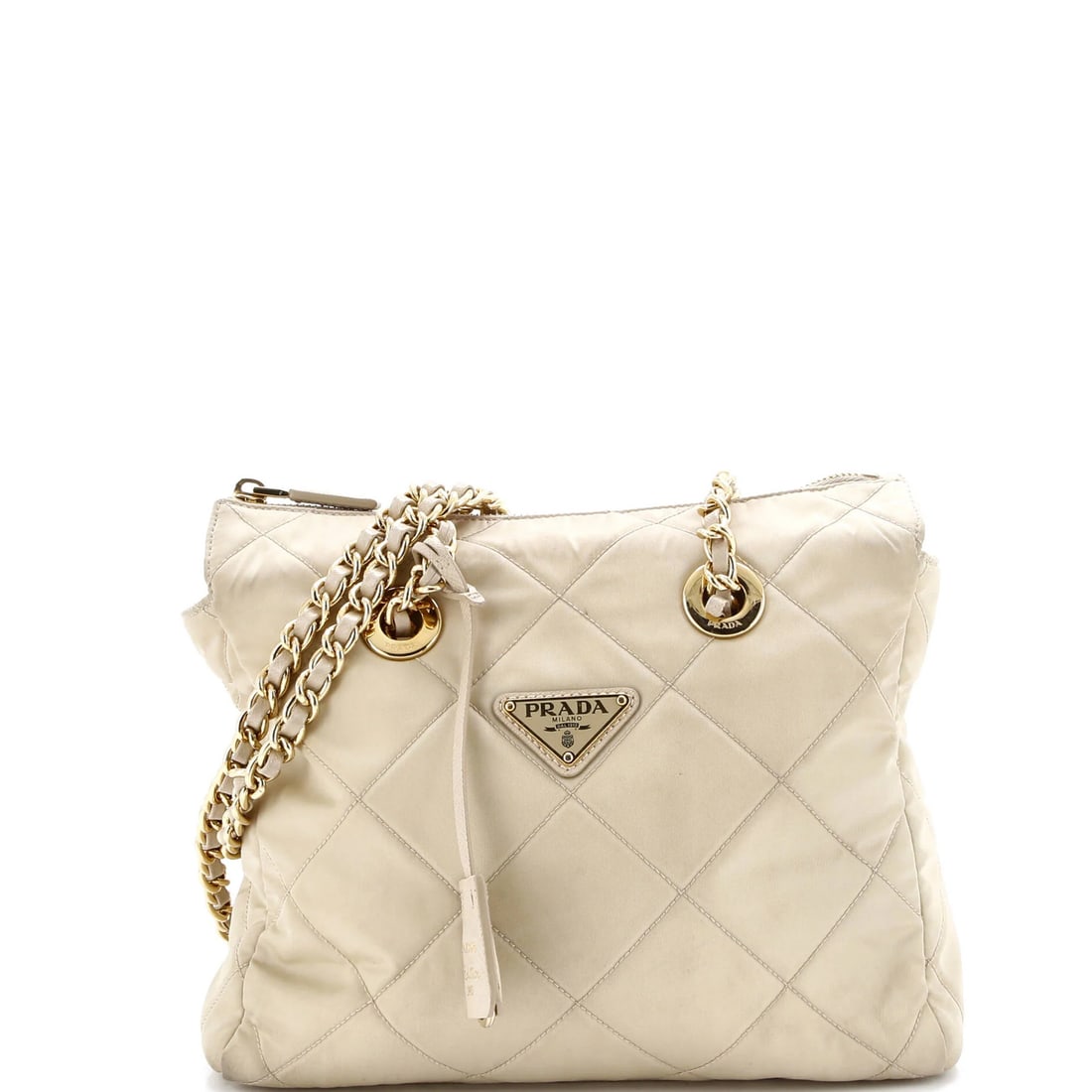 Prada 1995 Small Quilted Nylon Chain Tote: Prada 1995 Small Quilted Nylon Chain Tote For the fashionista with a penchant for timeless elegance, this Prada 1995 Small Quilted Nylon Chain Tote is a must-have. With its iconic quilted nylon