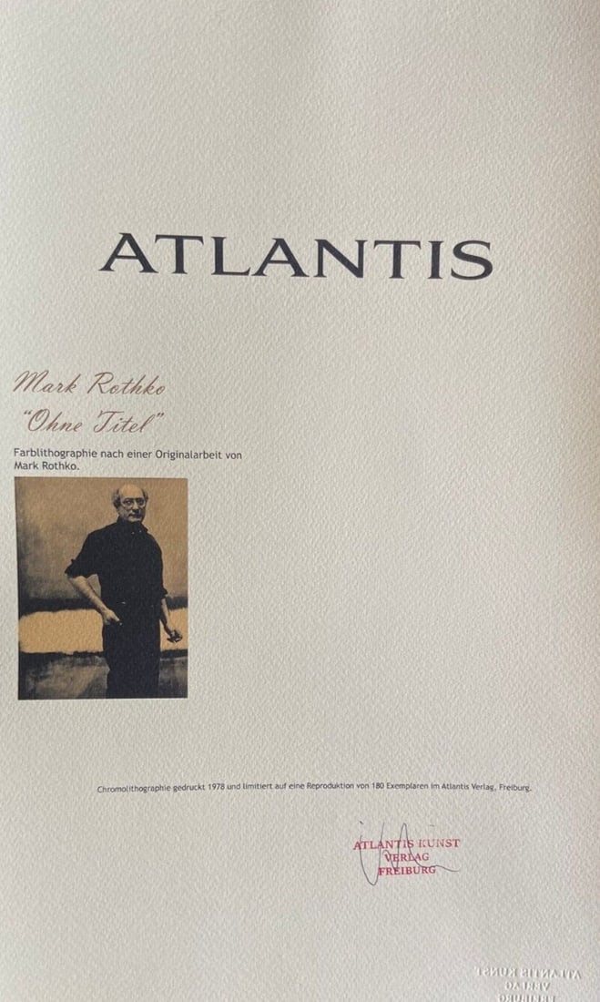 Mark Rothko Lithograph #Op - 7