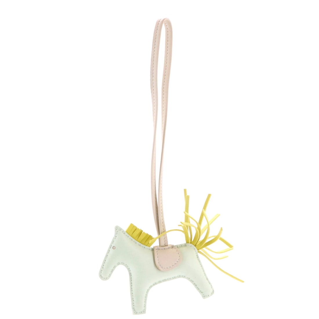 Hermes GriGri Rodeo Bag Leather Charm: Hermes GriGri Rodeo Bag Leather Charm Add a touch of elegance to your Hermes GriGri Rodeo Bag with this stunning leather charm, showcasing the iconic green color and neutral accents that make it a sta