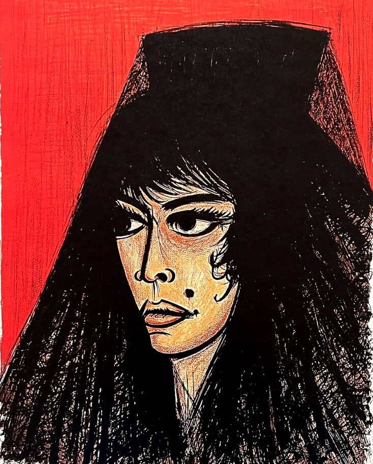 Numbered Bernard Buffet Lithograph Op With - 3