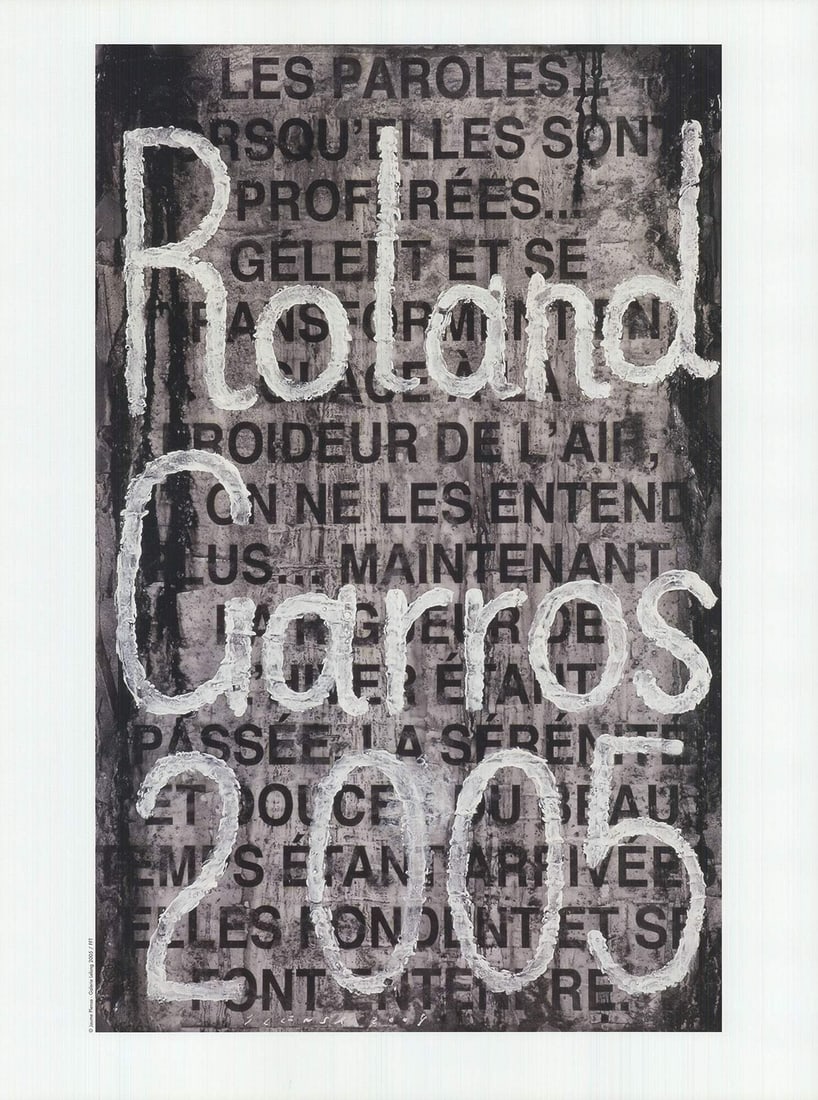 Blac JAUME PLENSA Roland Garros French Open 29.5" x 22" Poster 2005 Contemporary: Blac JAUME PLENSA Roland Garros French Open 29.5" x 22" Poster 2005 Contemporary Own a piece of French Open history with this stunning 2005 contemporary poster by renowned artist Jaume Plensa, capturi