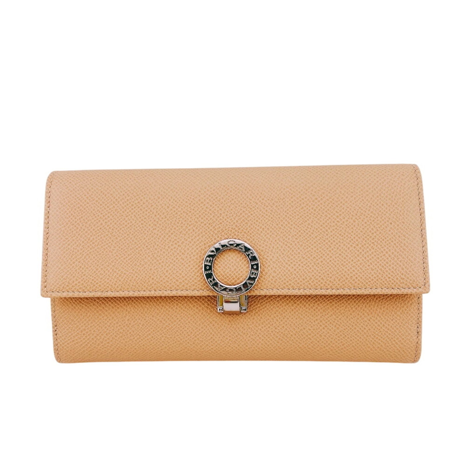 Bvlgari Bi-Fold Leather Wallet: Bvlgari Bi-Fold Leather Wallet A timeless and sophisticated accessory, the Bvlgari Bi-Fold Leather Wallet is a masterclass in understated elegance. With its rich beige leather and classic bi-fold