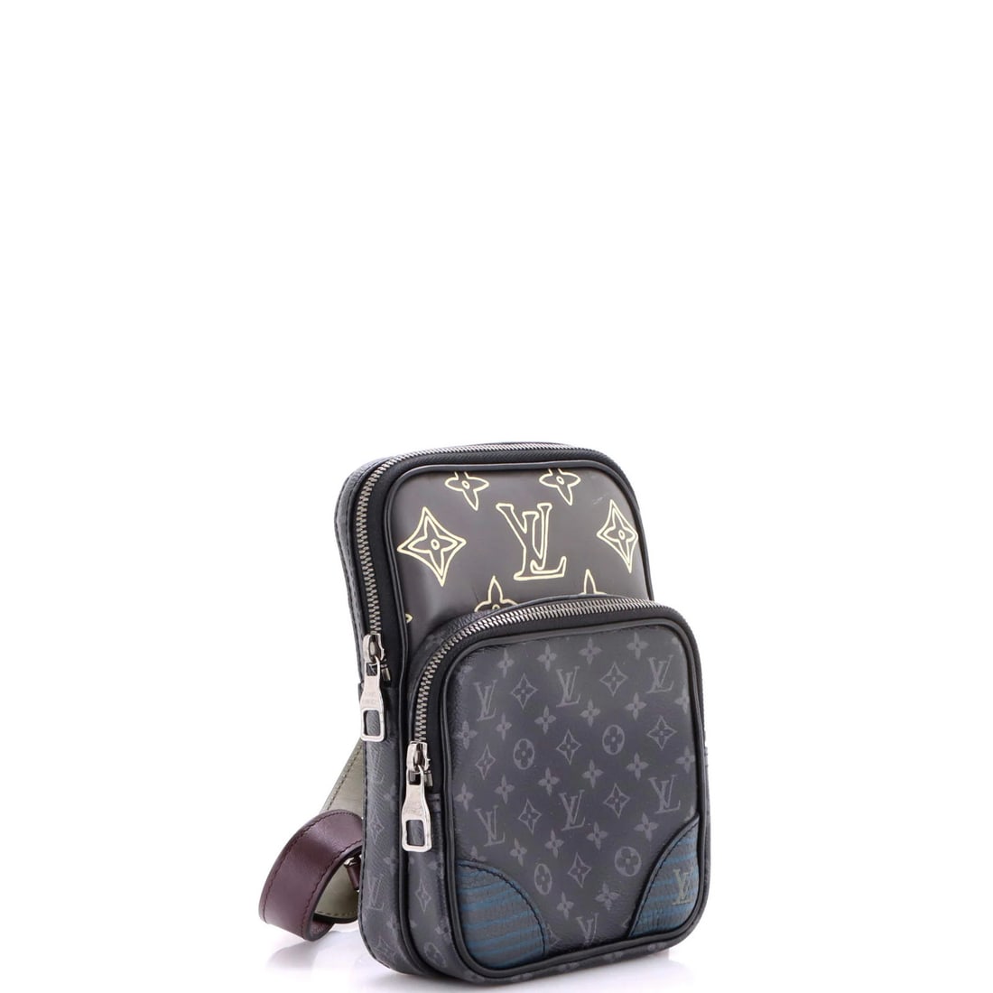 Printed Louis Vuitton Amazone Sling Bag Patchwork Monogram Eclipse Canvas and - 2
