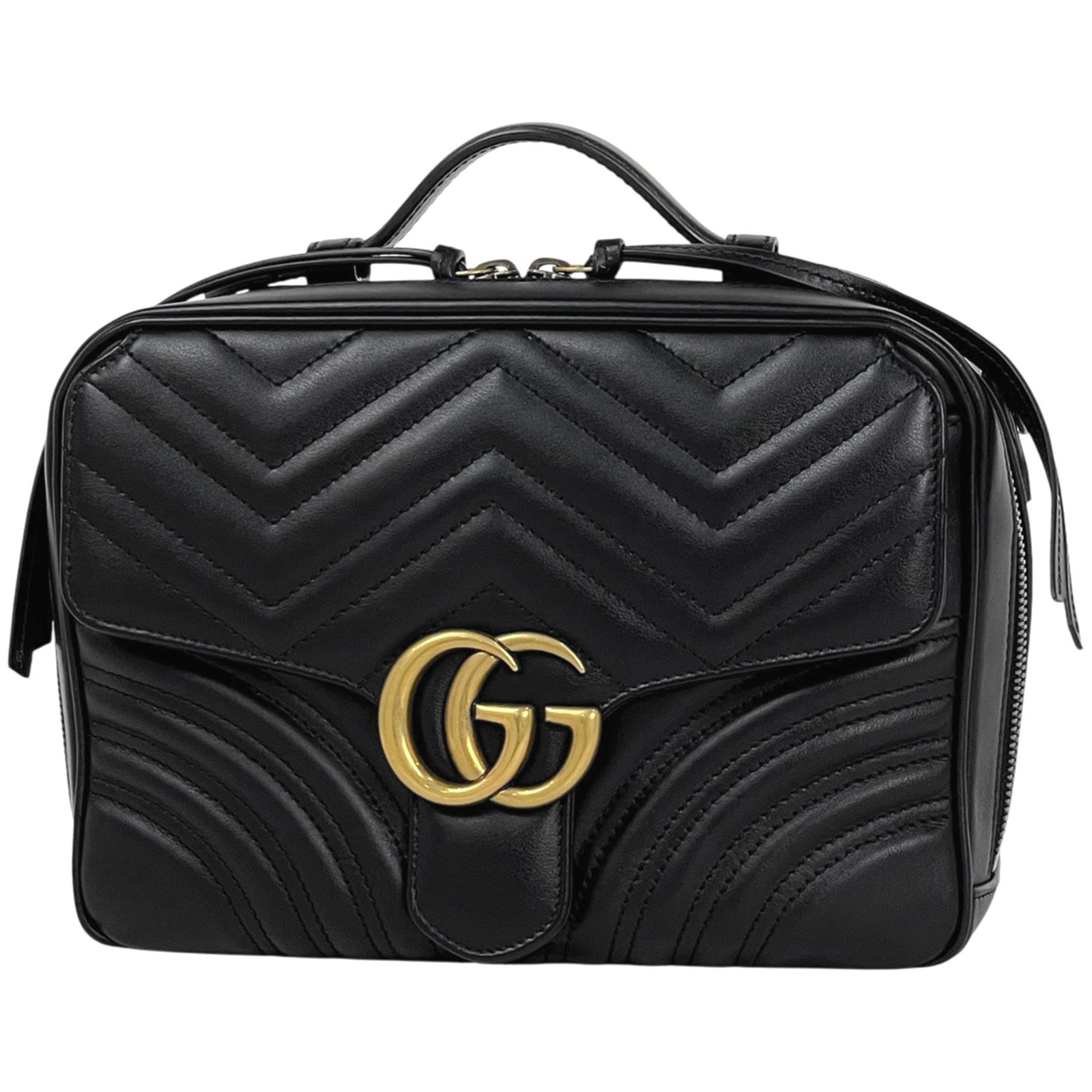 Gucci Leather Shoulder Bag: Gucci Leather Shoulder Bag A sleek and sophisticated Gucci leather shoulder bag in black, boasting classic design with clean lines and premium quality construction. With its spacious interior and