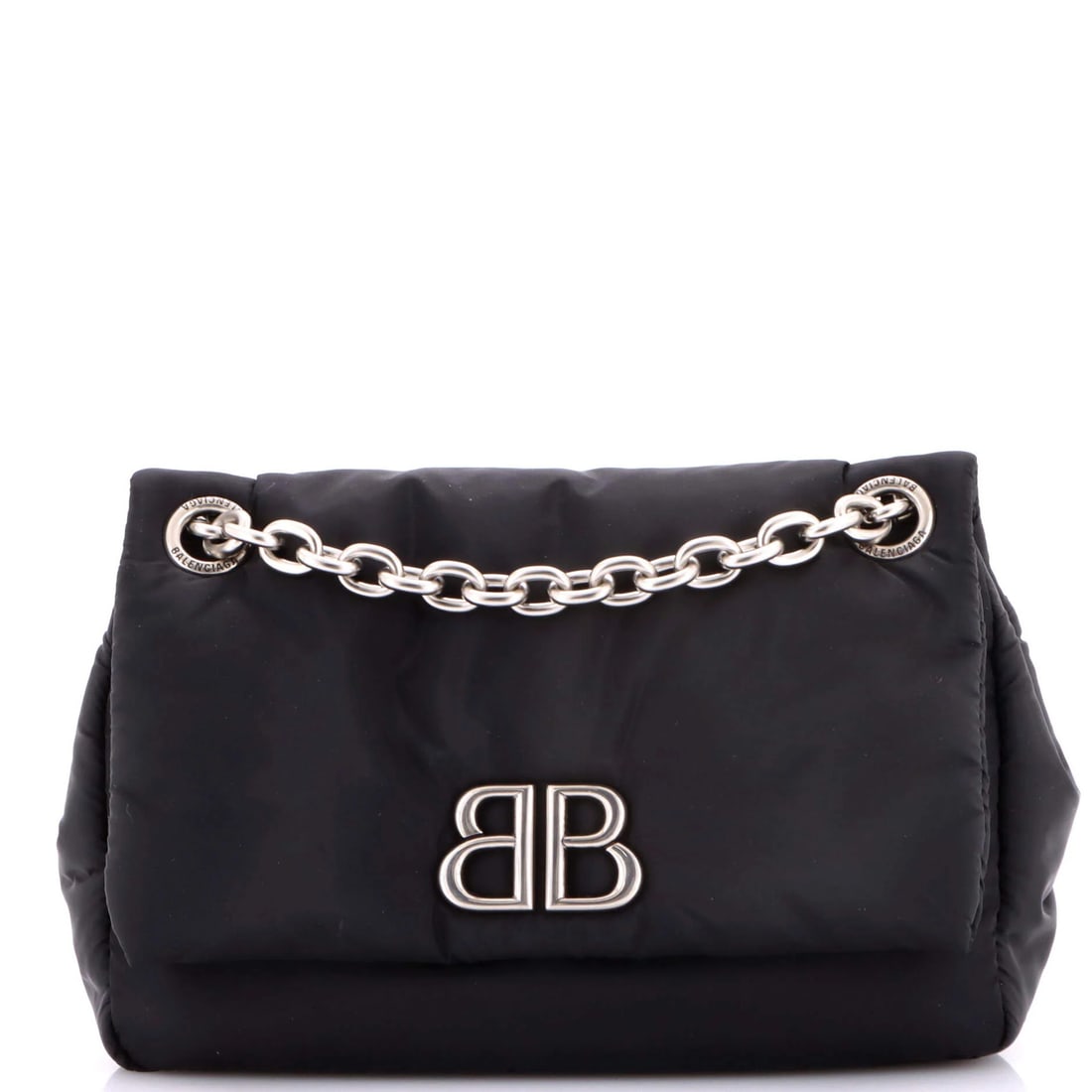 Mini Balenciaga Monaco Chain Flap Shoulder Bag Nylon: Mini Balenciaga Monaco Chain Flap Shoulder Bag Nylon For the fashion-conscious buyer, the Mini Balenciaga Monaco Chain Flap Shoulder Bag Nylon is a stylish and versatile accessory that combines sleek