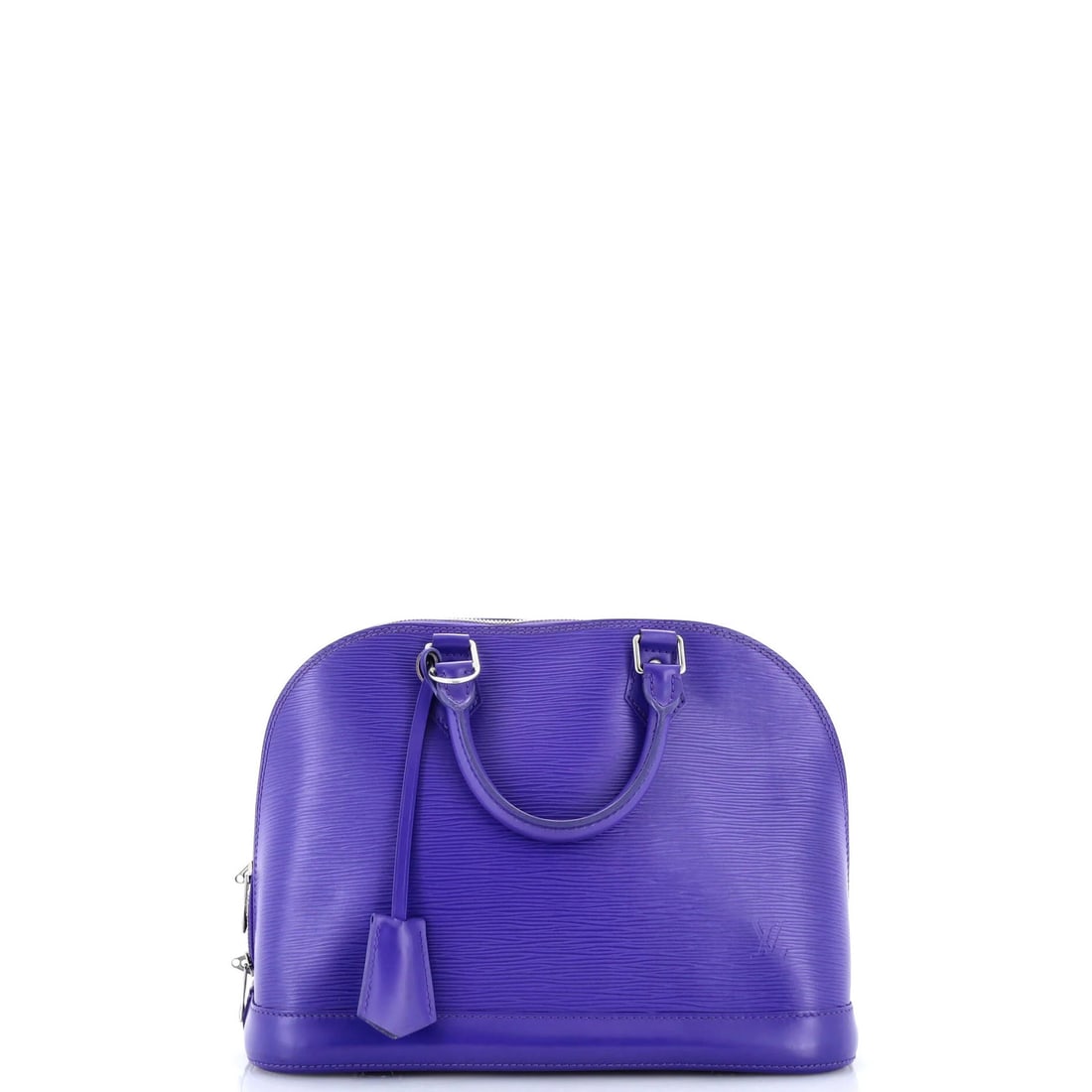 Louis Vuitton Alma Epi Leather Handbag: Louis Vuitton Alma Epi Leather Handbag Experience the epitome of luxury with this stunning Louis Vuitton Alma Epi Leather Handbag, boasting sleek top handle design and rich purple exterior that