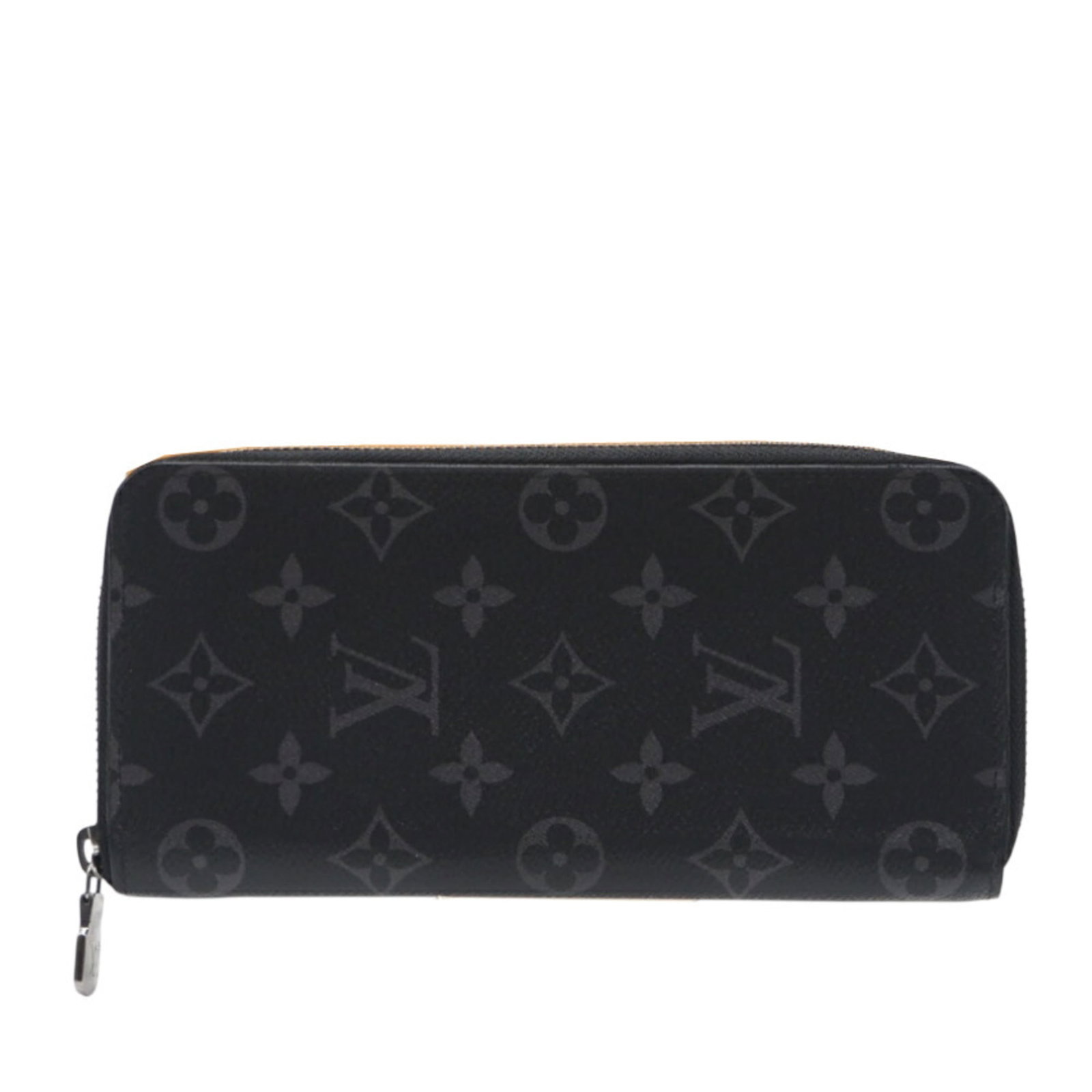 Louis Vuitton Bi-Fold Coated Canvas Long Wallet: Louis Vuitton Bi-Fold Coated Canvas Long Wallet A stylish and practical accessory for the modern man, this Louis Vuitton bi-fold wallet boasts a sleek coated canvas design in black and gray hues. With