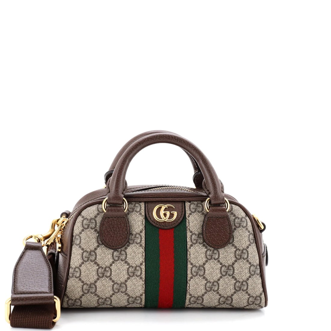 Gucci Ophidia Convertible Boston Top Handle Bag in GG Coated Canvas and Leather (1 of 5)