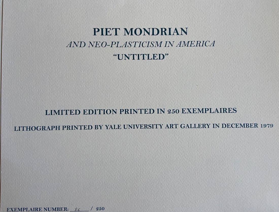 Numbered Piet Mondrian Lithograph - 7