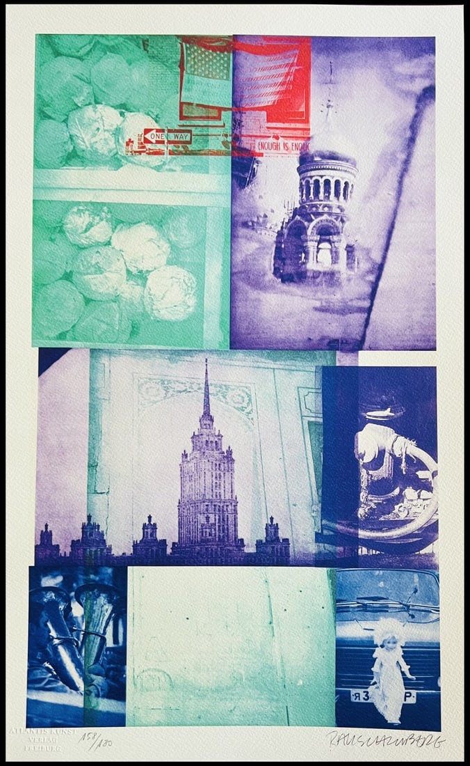 A Robert Rauschenberg Lithograph op Numbered: A Robert Rauschenberg Lithograph op Numbered A rare opportunity to own a limited edition lithograph by Robert Rauschenberg, one of the most influential artists of the 20th century. Printed in 1992 in