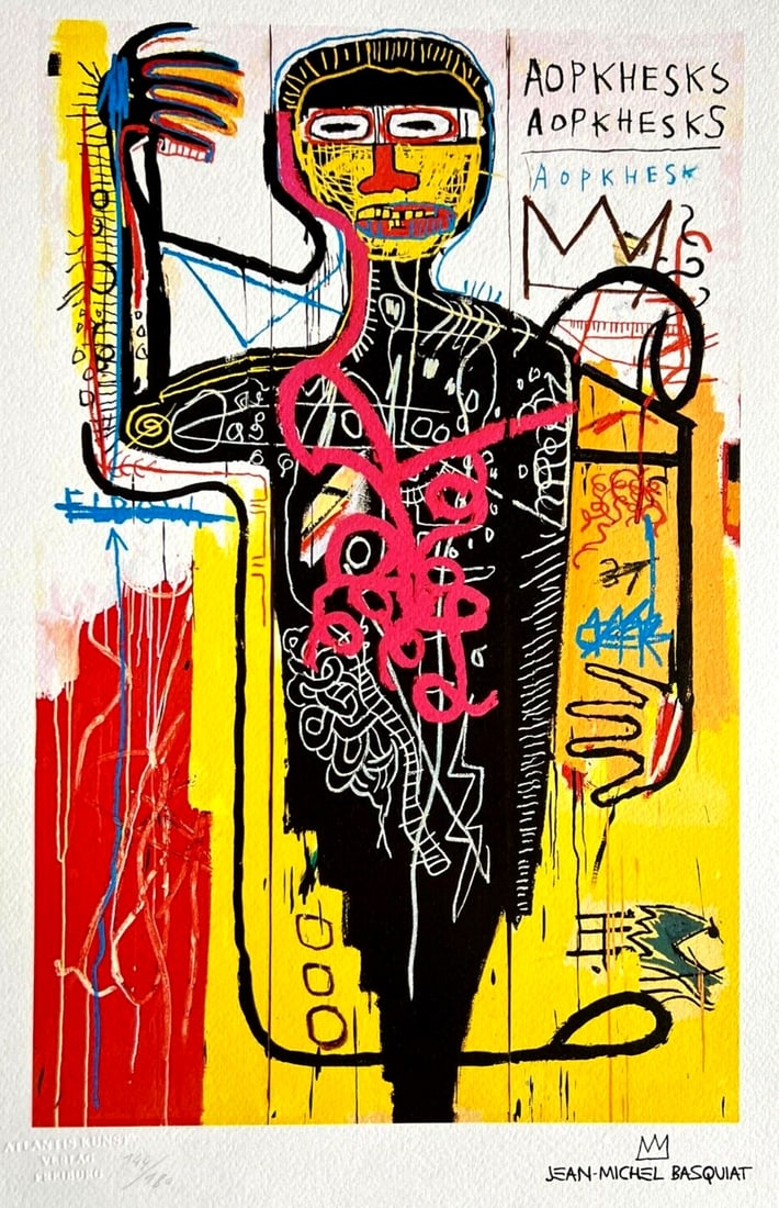 Numbered Jean-Michel Basquiat Lithograph Handmade (1 of 12)