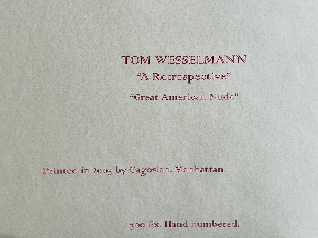 Numbered Tom Wesselmann Lithograph Handmade Op - 7